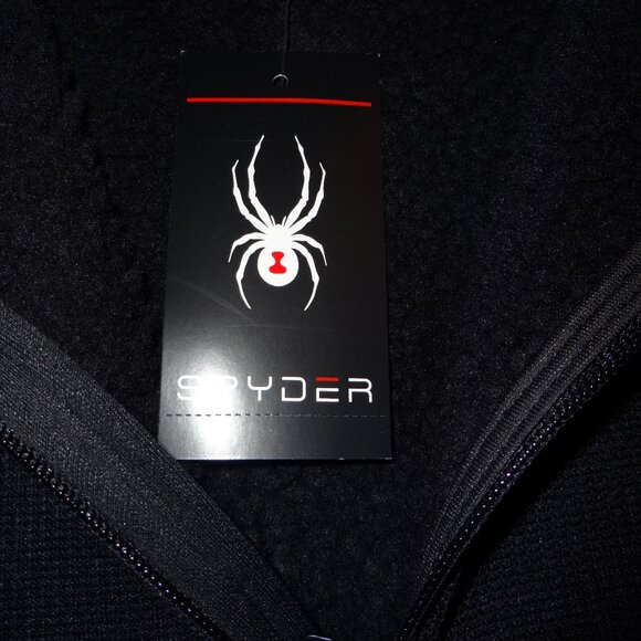 NWT Spyder Men's Core Sweater Heavy Weight Black Full Zip Jacket Size Medium - Picture 5 of 8